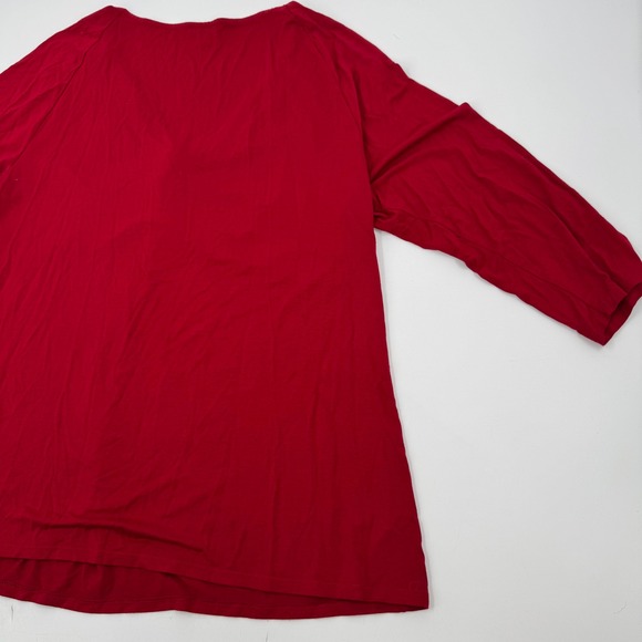 Talbots Women's Red Long Sleeve Twist Front Top‎ Blouse - Picture 5 of 8